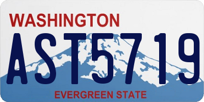 WA license plate AST5719