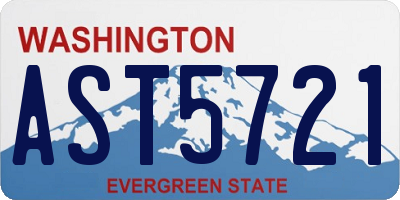 WA license plate AST5721