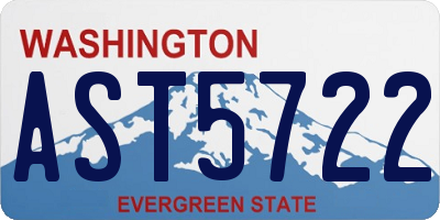WA license plate AST5722