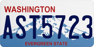 WA license plate AST5723