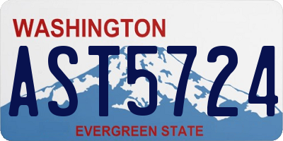 WA license plate AST5724