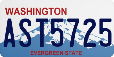 WA license plate AST5725