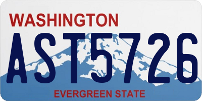 WA license plate AST5726