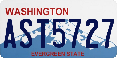 WA license plate AST5727