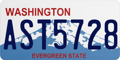 WA license plate AST5728