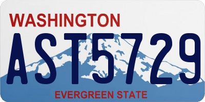 WA license plate AST5729