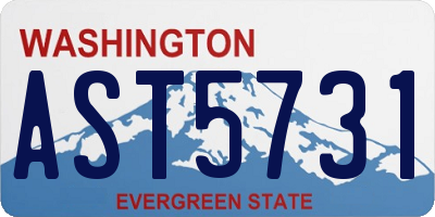WA license plate AST5731