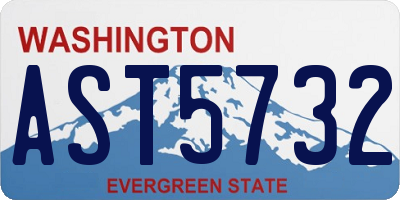 WA license plate AST5732