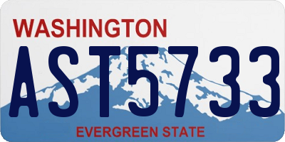 WA license plate AST5733
