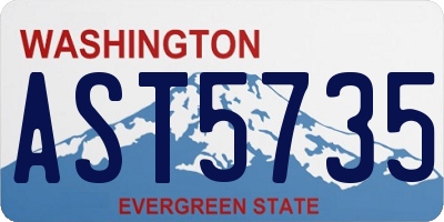 WA license plate AST5735