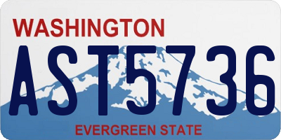 WA license plate AST5736