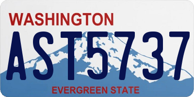 WA license plate AST5737