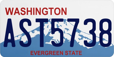 WA license plate AST5738