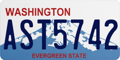 WA license plate AST5742