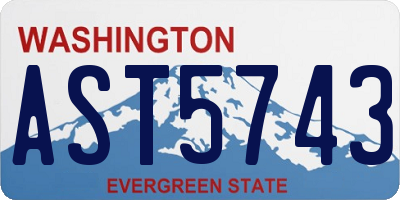 WA license plate AST5743