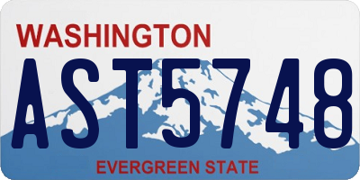 WA license plate AST5748