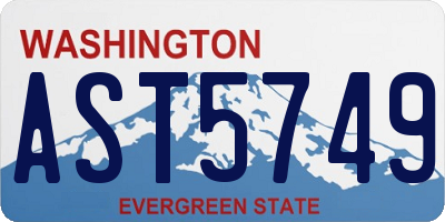 WA license plate AST5749