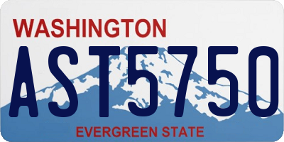 WA license plate AST5750