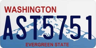 WA license plate AST5751