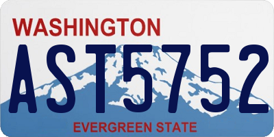 WA license plate AST5752