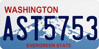 WA license plate AST5753