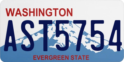 WA license plate AST5754