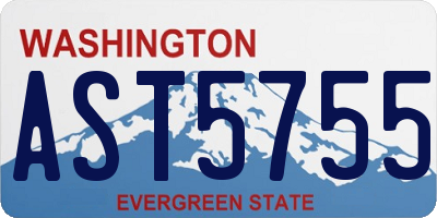 WA license plate AST5755