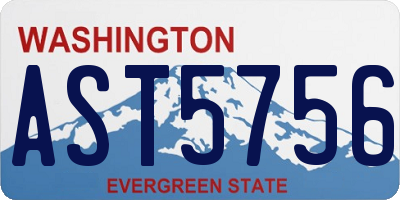WA license plate AST5756