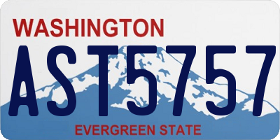 WA license plate AST5757