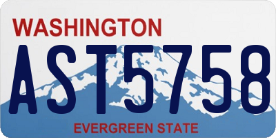 WA license plate AST5758