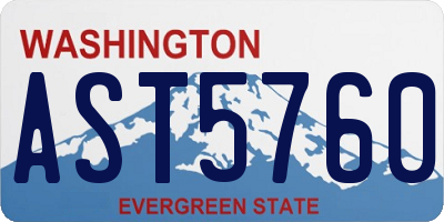 WA license plate AST5760