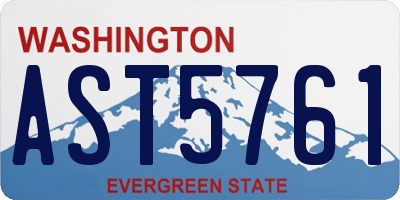 WA license plate AST5761