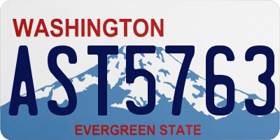 WA license plate AST5763