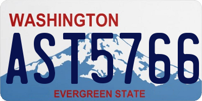 WA license plate AST5766