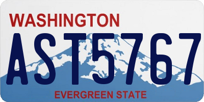 WA license plate AST5767