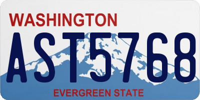 WA license plate AST5768