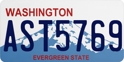 WA license plate AST5769