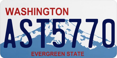 WA license plate AST5770