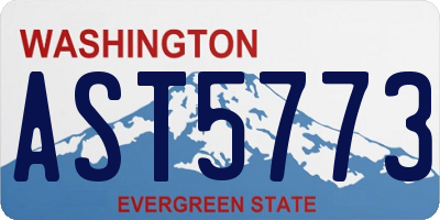 WA license plate AST5773