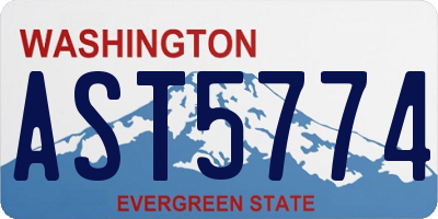 WA license plate AST5774
