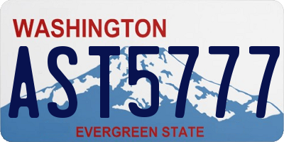 WA license plate AST5777