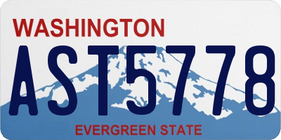 WA license plate AST5778
