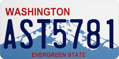 WA license plate AST5781