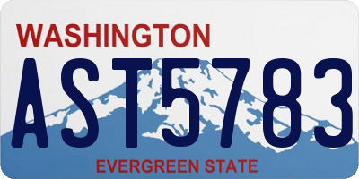 WA license plate AST5783