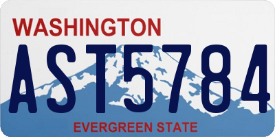 WA license plate AST5784