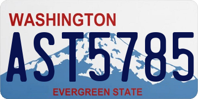 WA license plate AST5785