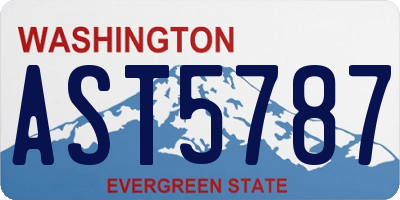 WA license plate AST5787