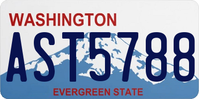 WA license plate AST5788