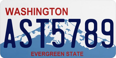 WA license plate AST5789