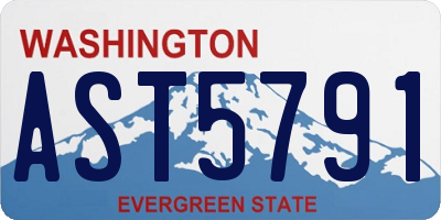 WA license plate AST5791